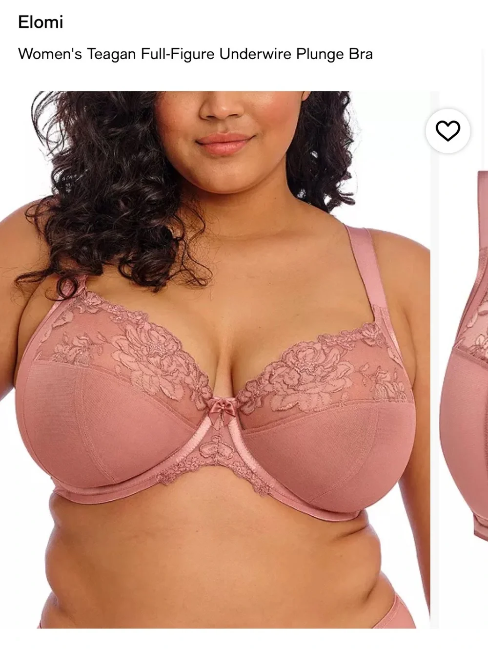 Elomi Teagan Full-Figure Underwire Bra in Dusty Rose